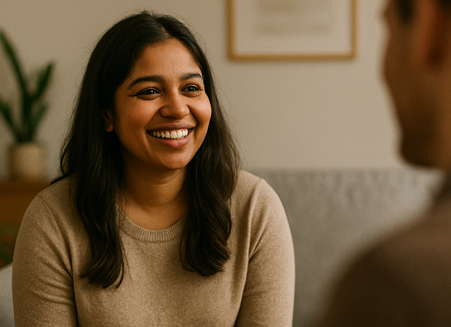 Photo d'une personne en burnout qui est en consultation psy en visio